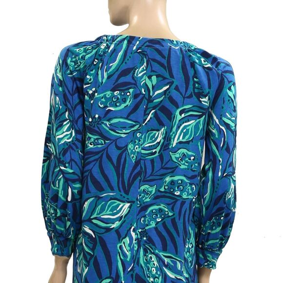 Lilly Pulitzer Elianna Cotton T-Shirt Tunic Mini Dress Leaf Printed XS 282370 - Picture 9 of 10